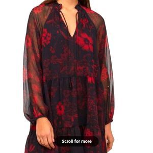 H&M Long Sleeve chiffon Floral dress, Sz. 6